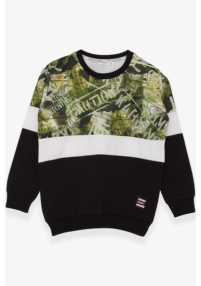 Breeze Erkek Çocuk Sweatshirt Desenli 6-12 Yaş, Siyah