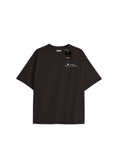 Flood Of Style Siyah Oversize T-shirt Minimal Özel Tasarım