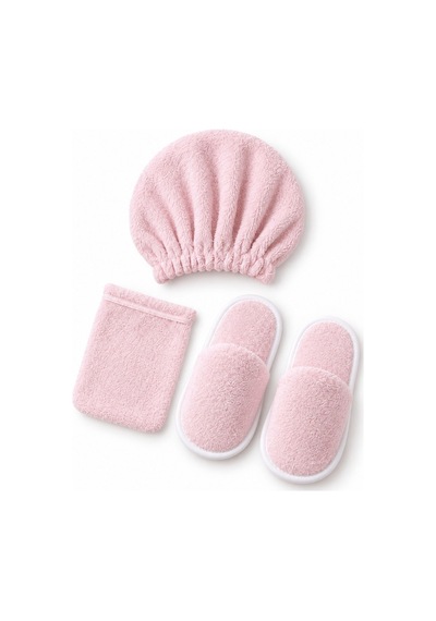 Kız Erkek Bebek Peluş Bornoz Seti Brz0401 Pembe