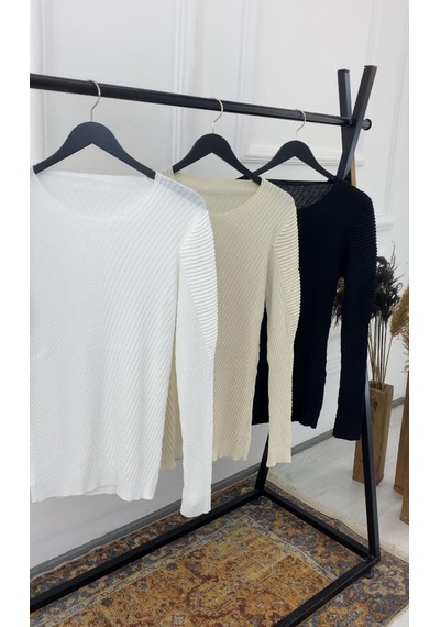 Elku Moda Elkumoda Kazak Slim Fit Triko Dar Kesim Kazak-1887