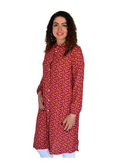 Kadın Uzun Çiçek Baskılı Desen Viscon Bluz Bgl-st04290 Bordo Kadın Uzun Çiçek Baskılı Desen Viscon Bluz Bgl-st04290 Bordo