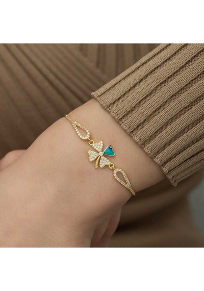 Casera's Gümüş Gold Nazarlı Yonca Bileklik Csr2185869 Gümüş