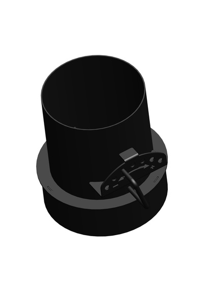 Ayarlanabilir Klapeli Baca Redüksiyon / Boy:17.5 Cm, Çap: 15 13 Cm / Mat Siyah Boyalı / Baba's Stove