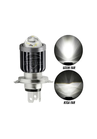 Toyota Corolla E90 1987-1992 H4 Led Far Ampulü Beyaz Işık Canbus Mini Lensli 2'li Set