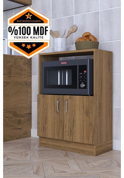 Rafineri Makro Dolap Çok Amaçlı Mikrodalga Fırın Dolabı Mdf Ceviz Rafineri Makro Dolap Çok Amaçlı Mikrodalga Fırın Dolabı Mdf Ceviz