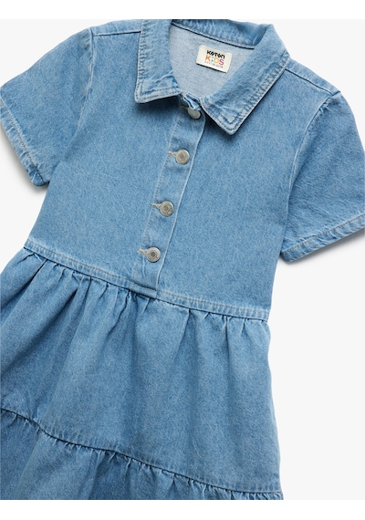 Koton Pamuklu Kısa Kollu Gömlek Yaka Denim Elbise Orta İndigo 5skg80004ad İndigo Koton Pamuklu Kısa Kollu Gömlek Yaka Denim Elbise Orta İndigo 5skg80004ad İndigo