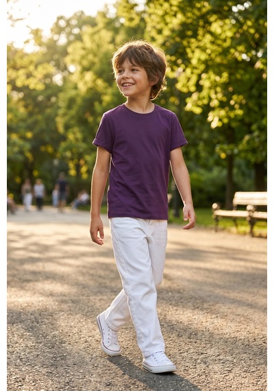 Kiagu Kısa Kol T-shirt Basic Terletmeyen Esnek Kumaş Pamuklu Mevsimlik Kısakol Erkek Çocuk Tsort Mor Kiagu Kısa Kol T-shirt Basic Terletmeyen Esnek Kumaş Pamuklu Mevsimlik Kısakol Erkek Çocuk Tsort Mor