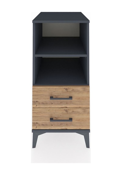 Kronos Komodin 2 Raflı 2 Çekmeceli 44x59x96 Antrasit-çam Antrasit
