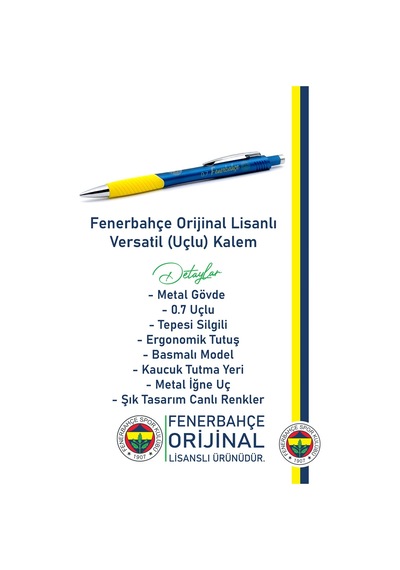 Fenerbahçe Metal Gövde Versatil Uçlu Kalem 0.7 Kutulu 001
