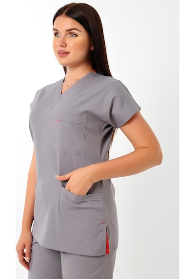 Bflex Unisex Likralı Yarasa Kol Tek Üst - 6406 Gri-12081 6406 Gri