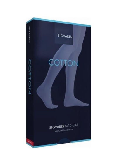 Sigvaris Cotton Diz Altı/Diz Altı Varis Çorabı (Ccl1 Düşük Basınç) Siyah CCL1 L Açık Uzun