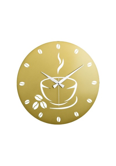 Coffe Model Metal Lazer Kesim Akar Sessiz Mekanizmalı Duvar Saati 40 40 Cm -m007 Gold