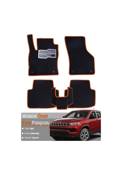 Jeep Compass 2017-2025 Uyumlu Eva Paspas Tam Set Araca Özel,kolay Montaj,su Geçirmez 295