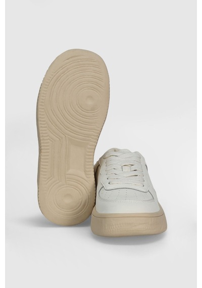 Lufian 122230041 Natalı Deri Unisex Sneaker Ayakkabı Beyaz
