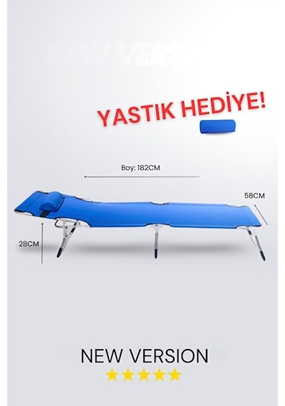 Ecm Proger Katlanır Kampet Şezlong Yastıklı Kademeli Sırt Ayarlı Uzanma Yatağı Bahçe, Plaj Ve Balkon İçin - S Genel