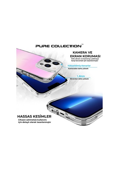 Bix Apple Uyumlu iPhone 13 Pro Max Pure Rainbow Renk Geçişli Şeffaf Kılıf Çizilmeye Dayanıklı Darbe Emici Parmak İzi Önleyici Pembe Bix Apple Uyumlu iPhone 13 Pro Max Pure Rainbow Renk Geçişli Şeffaf Kılıf Çizilmeye Dayanıklı Darbe Emici Parmak İzi Önleyici Pembe