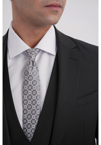 Efor Slim Fit Çift Yırtmaç Dokulu %97 Yün Esnek Siyah Yelekli Klasik Takım Elbise Tk 936 Siyah Efor Slim Fit Çift Yırtmaç Dokulu %97 Yün Esnek Siyah Yelekli Klasik Takım Elbise Tk 936 Siyah