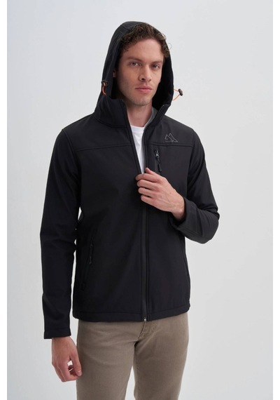 Cazador Outdoor Serisi Slim Fit Softshell Baharlık Mont Siyah