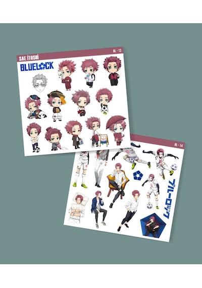 Bluelock-sae İtoshi-parlak Kağıt -2li Sticker Set-telefon Süsleme Blue Lock Beyaz