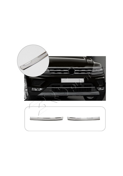 Volkswagen Tiguan Uyumlu 2016-2020 Krom Ön Panjur 2 Parça Paslanmaz Çelik
