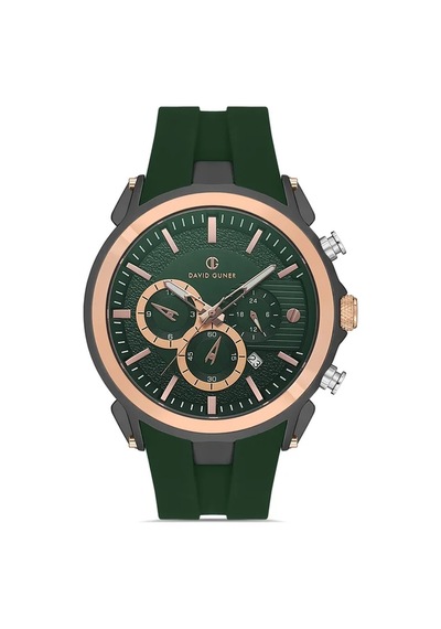 Silikon Kayışlı Erkek Kol Saati Rose Gold - Siyah