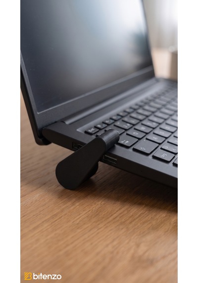 Minimalist Yuvarlak Tasarım Mini Laptop Standı - 2'li Set Taşınabilir Ergonomik Yükseltici - Siyah