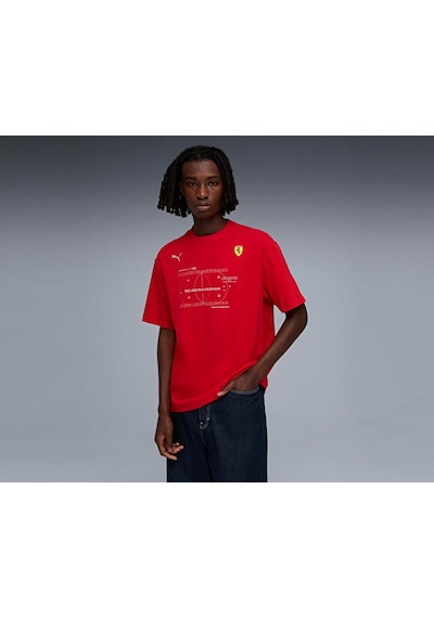 Puma Ferrari Premium Tee Erkek Günlük Tişört 63423102 Pembe Pembe