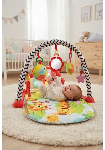Tıfıl Toys 4'ü 1 Arada Müzikli Bebek Oyun Halısı ve Piyano Seti Eğitici Melodi Çalan Işıklı Oyun Halısı