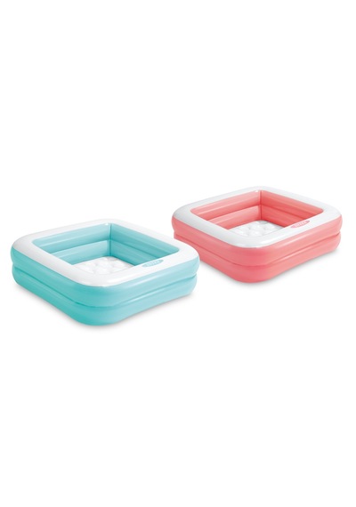 Şişme Taban Mini Kare Çocuk Havuzu - 86x86x25 Cm Mavi