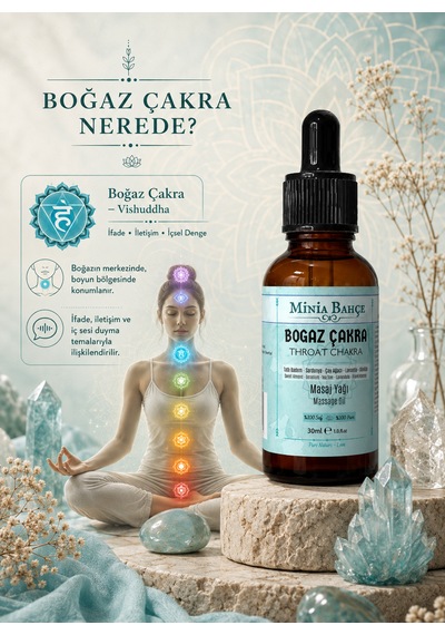 Minia Bahçe Itır Çay Ağacı ve Akgünlük İçerikli Boğaz Çakra Masaj Yağı 30 ML