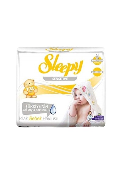 Sleepy Sensitive Islak Mendil Havlu 3 X 50'li '2li Paket 300 Yaprak 6'lı Set