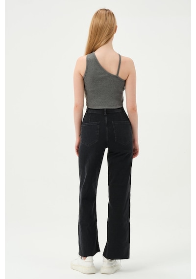 Quhox Kadın Askılı Crop Kaşkorse Gri