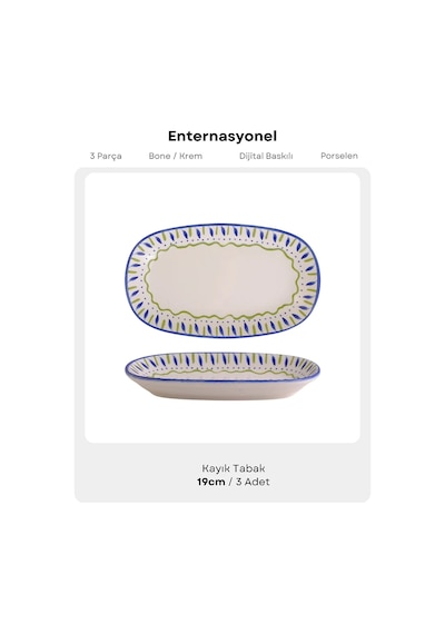 Güral Gbs Ent Otel 3lu 19 Cm.kayık Tabak Reatıf Dg 6515 Diğer