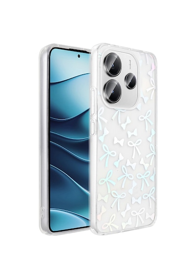 Xiaomi Redmi Note 14 4g Kılıf Şeffaf Figürlü Mkst Folk Sert Kapak - Fiyonk Beyaz
