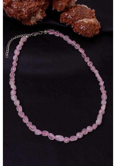 Pembe Kuvars Taşı Kolye 26223439