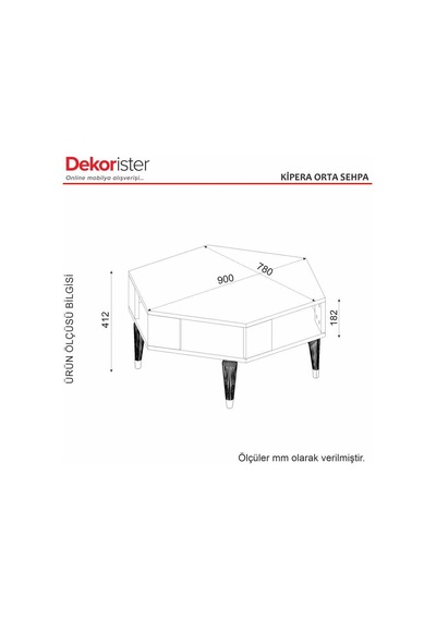 Dekorister Kipera Geometrik Orta Sehpa Safir Dekorister Kipera Geometrik Orta Sehpa Safir