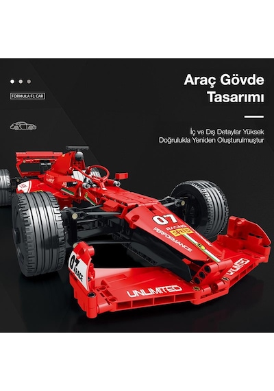 Reobrix Racing Car Static Edition Ferrari F1 11007 Brick Yapım Seti