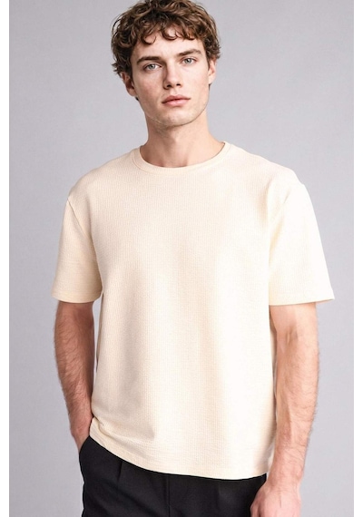 Defacto Regular Fıt Kısa Kollu Tişört G7944ax26smer105 Ekru-er105