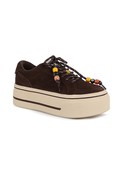 Guja Kadın Sneaker 366-2 Camel Hakiki Dokulu Süet Renkli Boncuk Bağcık Detaylı Yüksek Kalın Platform Taban Rahat Günlük Spor Ayakkabı Kahve Guja Kadın Sneaker 366-2 Camel Hakiki Dokulu Süet Renkli Boncuk Bağcık Detaylı Yüksek Kalın Platform Taban Rahat Günlük Spor Ayakkabı Kahve