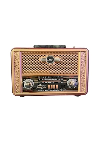 Buffer Retro, Nostaljik, Ahşap Tasarım Bluetooth Hoparlörlü, Şarjlı, Taşınabilir Otantik Tasarımlı Fm/am Destekli Radyo Ns8098