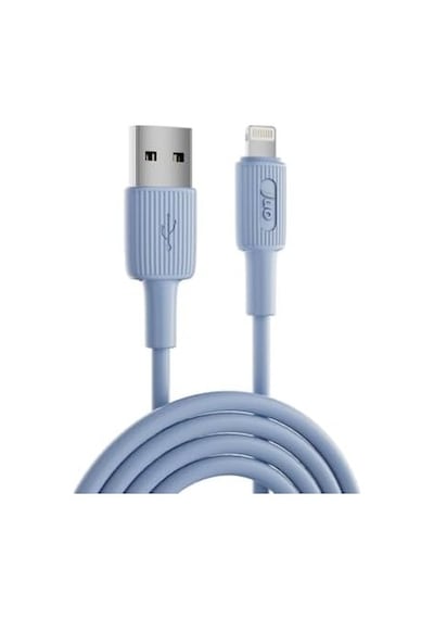 12w 2.4a Usb-a To Lightning İpad İle Uyumlu Silikon Hızlı Şarj Ve Data Kablosu Mavi 1 Metre