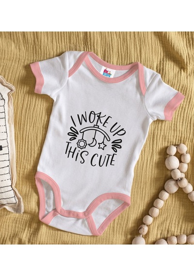 Bk Gift Bk Kids This Cute Tasarımlı Pembe Bebek Body Zıbın-1 12-18 Ay Sarı