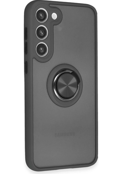 Ilkeshop Newface Samsung Galaxy Uyumlu S23 Plus Kılıf Montreal Yüzüklü Silikon Kapak - Siyah Sıyah