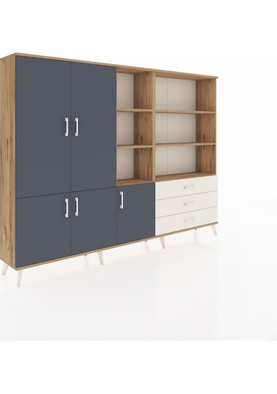 Arges Dolap 11 Raflı 3 Çekmeceli 5 Kapaklı 220x30x163 Çam-antrasit/aytaşı Antrasıt/aytası - Atlas Çam Arges Dolap 11 Raflı 3 Çekmeceli 5 Kapaklı 220x30x163 Çam-antrasit/aytaşı Antrasıt/aytası - Atlas Çam