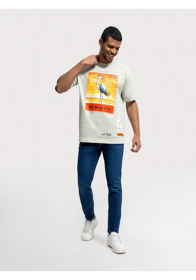 Loose Fit Erkek Tshirt K.kol Mint Yeşili
