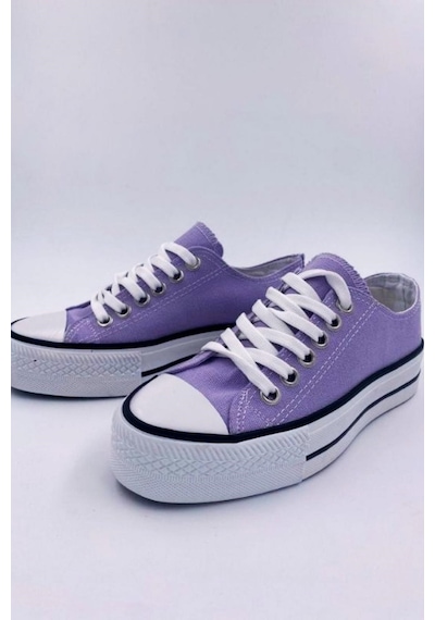 Skywalk Keten Lila Yüksek Taban Sneaker Spor Ayakkabı Lila