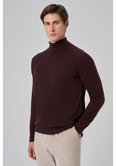 Morven Erkek Mürdüm Trend Core Spun Balıkçı Yaka Dynamic Fit Rahat Kesim Triko 26kc017010370 Mürdüm Mürdüm
