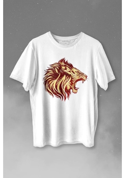 Aslan Lion Head Champion Şampiyon Kral King Galata Baskılı Tişört Unisex T-shirt 001