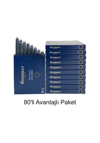 Waterman Dolma Kalem Kartuşu Mürekkebi Siyah 80 Li Paket S0110850