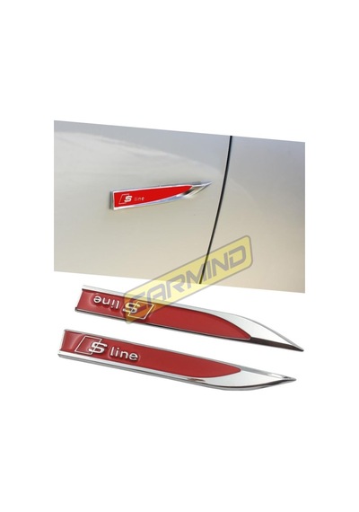 Audi S Line Metal Yan Çamurluk Logosu Kırmızı